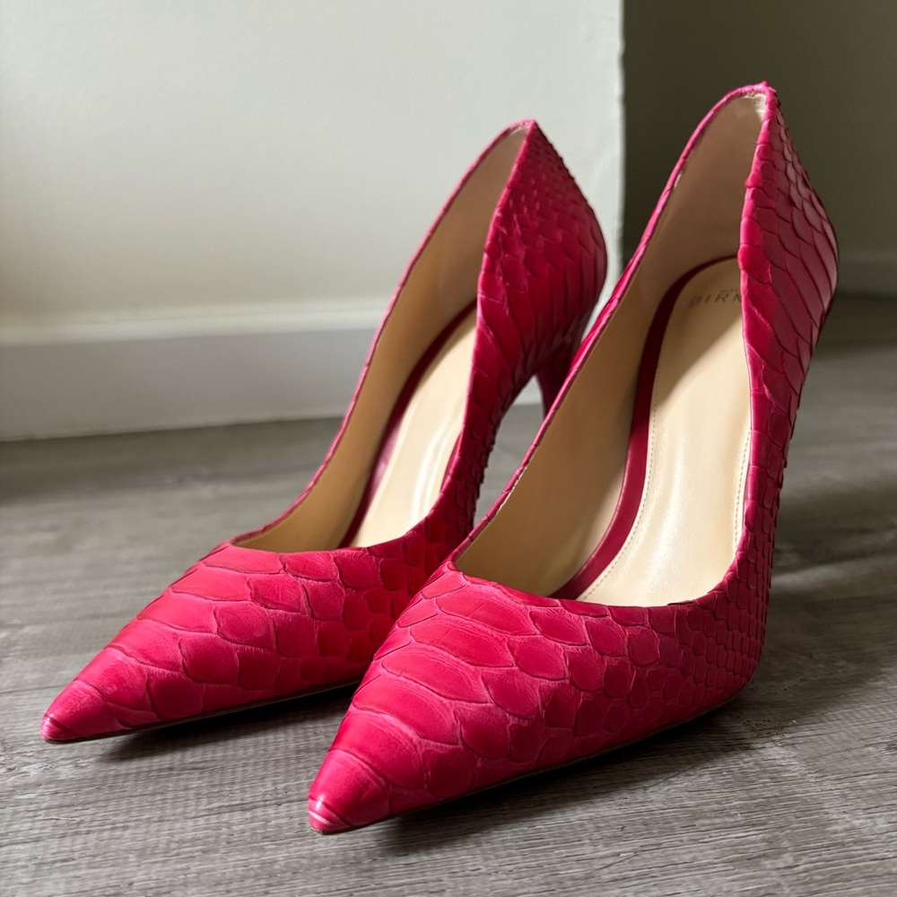 Alexandre Birman Pink Python Stiletto Heels
